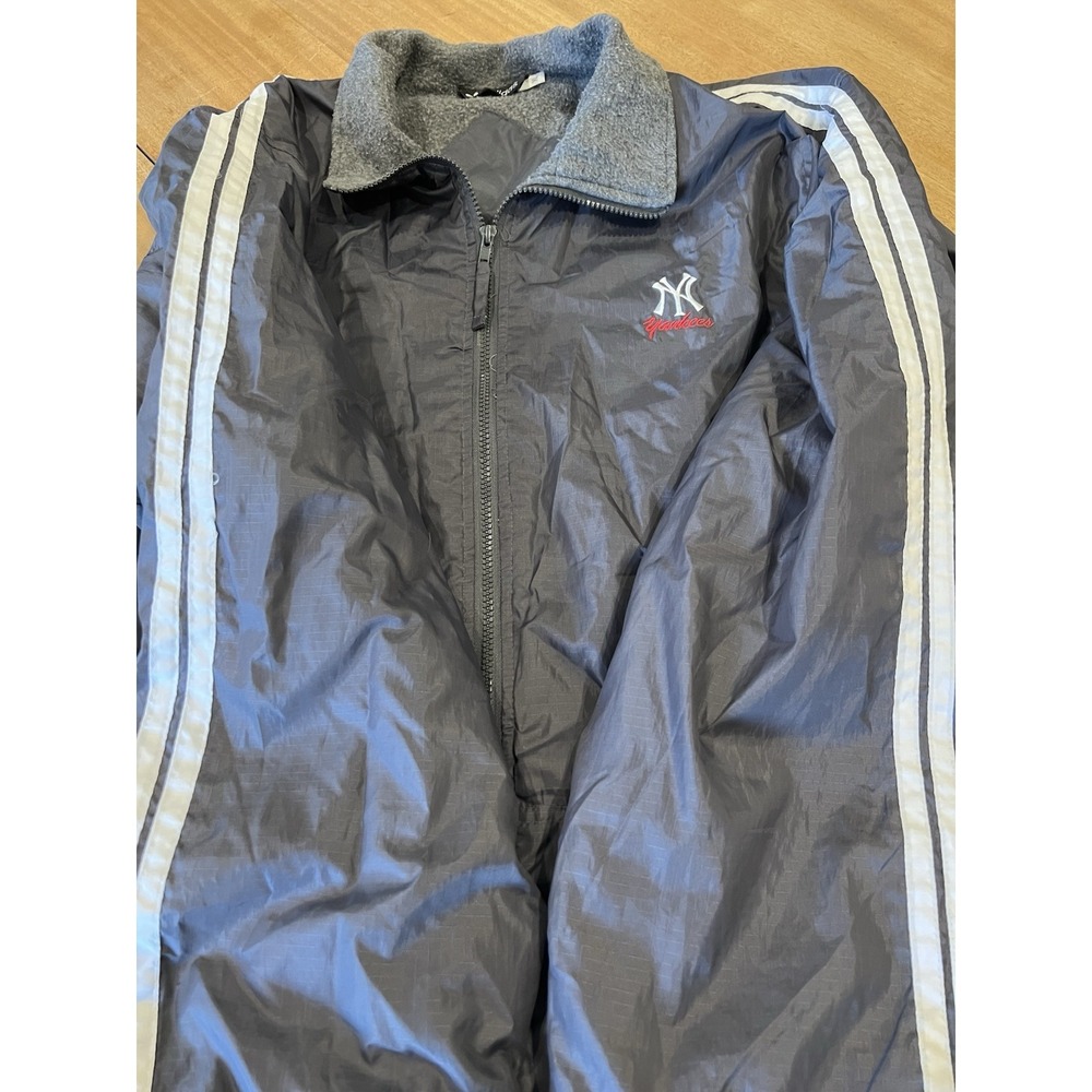 Vintage Adidas NEW YORK YANKEES‎ Zip Up Insulated Blue Jacket Size XXL
